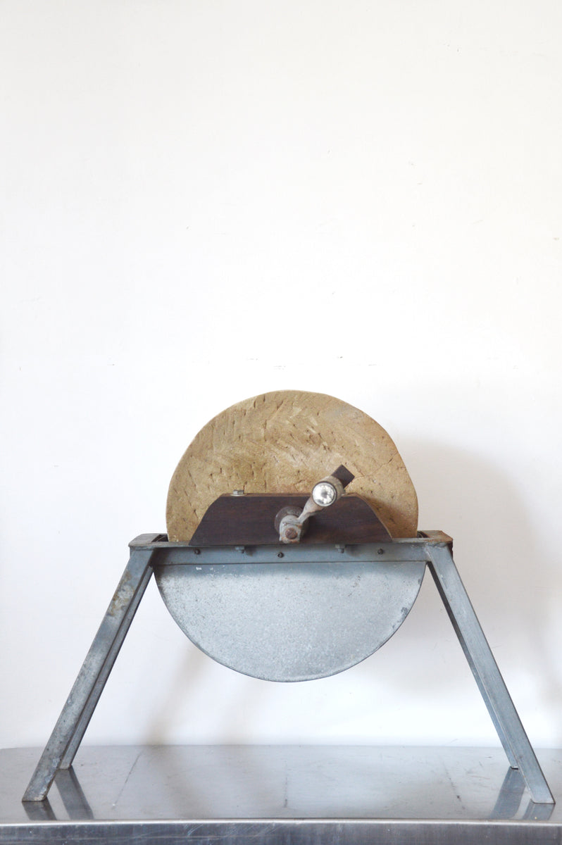 Antique Primitive hand cranked Grinding Stone Grinding Wheel JETRADING