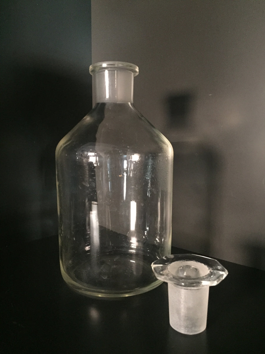 Vintage SCHOTT DURAN 1000ml West German clear glass chemist bottle