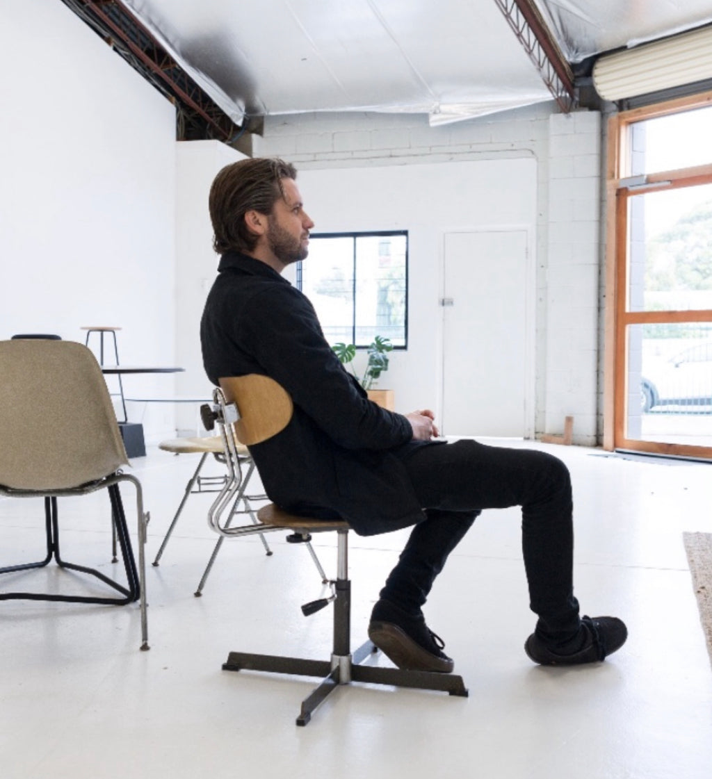 Vintage Industrial Adjustable Swivel Warehouse Factory Chair