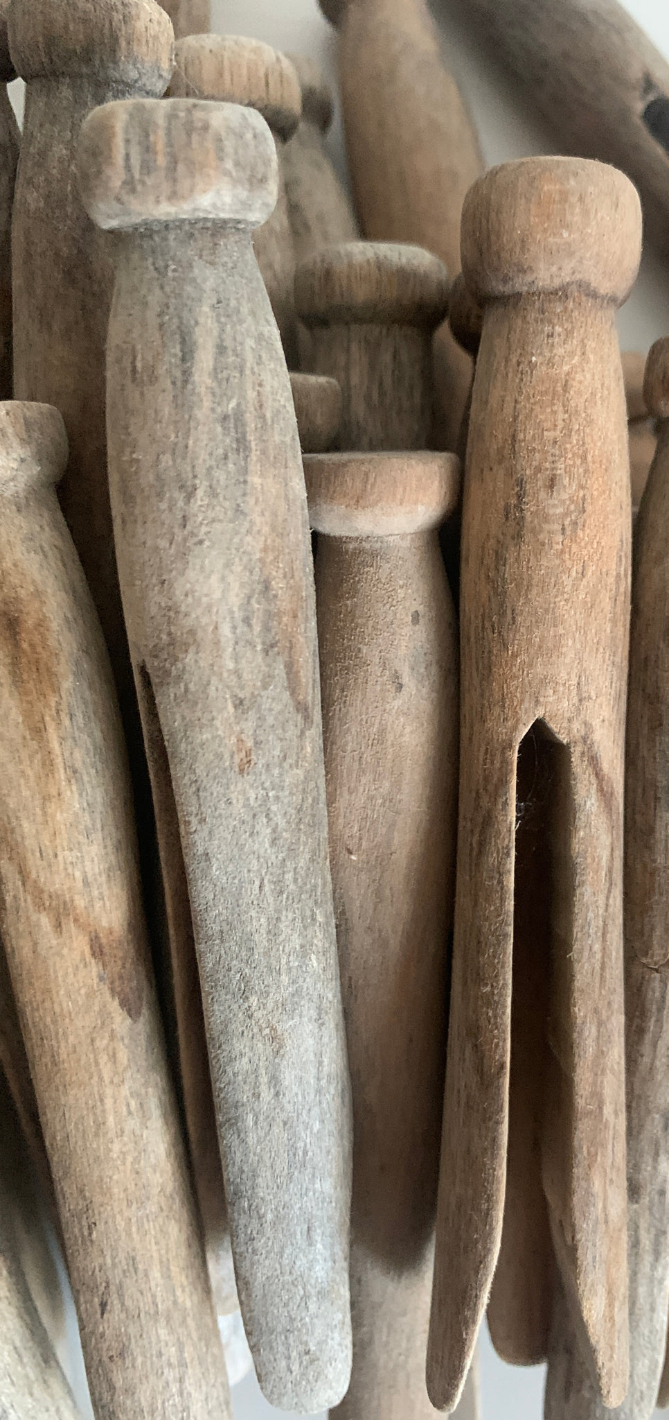 Vintage Wooden Clothes Pegs - Rustic Laundry & Sustainable Homewares