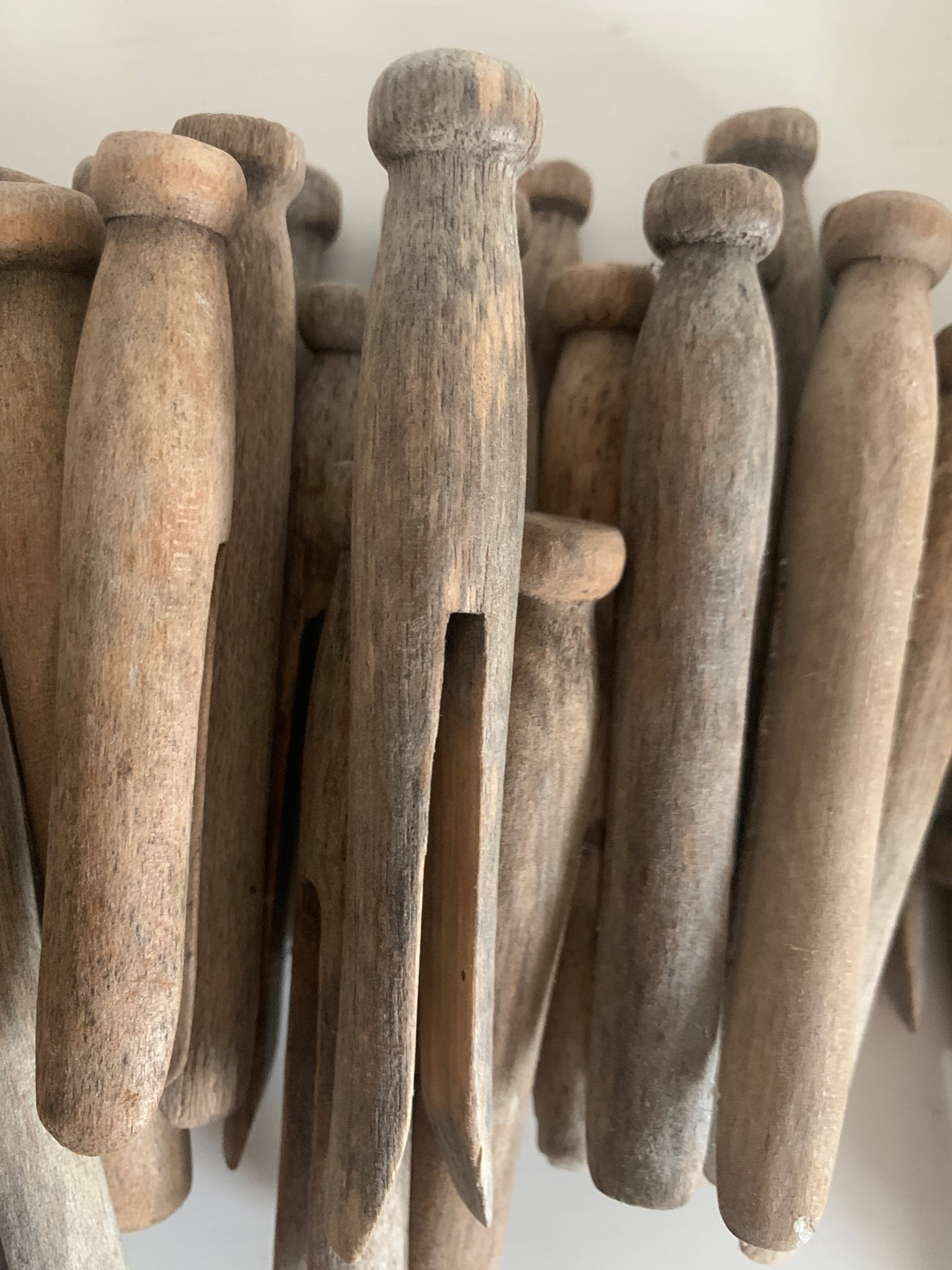 Vintage Wooden Clothes Pegs - Rustic Laundry & Sustainable Homewares