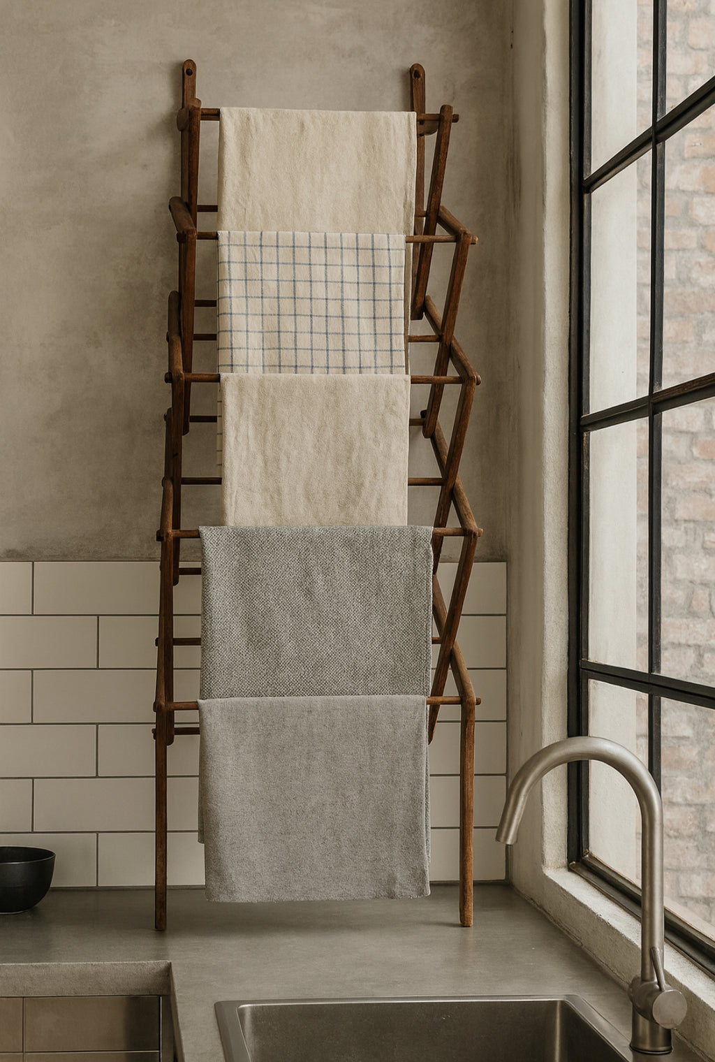 Vintage timber extendable rack