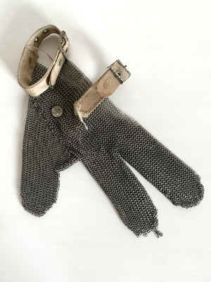 Vintage Industrial Chainmail Glove — Rare Mid-Century Safety Artifact