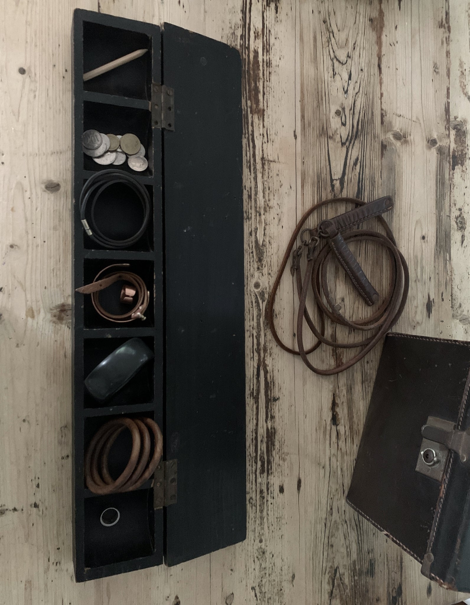 Vintage wooden coin till