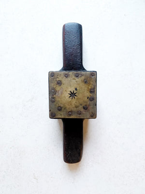 Rare Antique Timber & Brass Chakli Kitchen Press