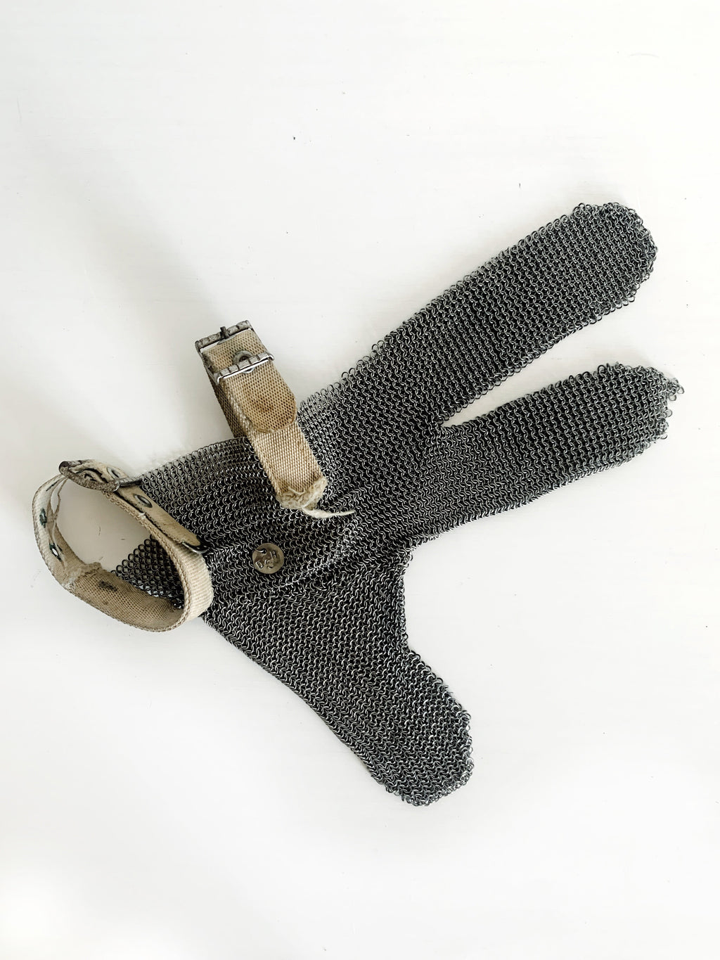 Vintage Industrial Chainmail Glove — Rare Mid-Century Safety Artifact