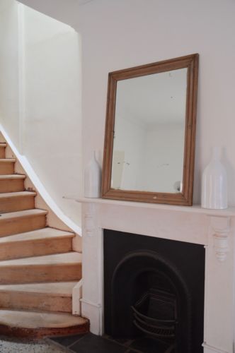 vintage bevelled glass mirror ready to hang baltic timber frame