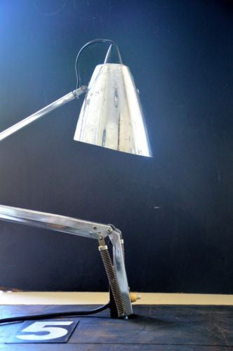 vintage  industrial studio K silver chrome planet lamp