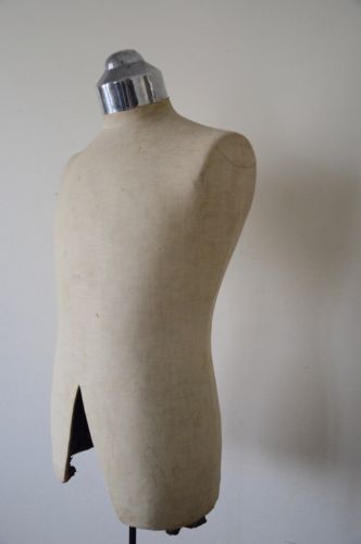 STUNNING antique Tailor's adjustable MANNEQUIN on  METAL stand