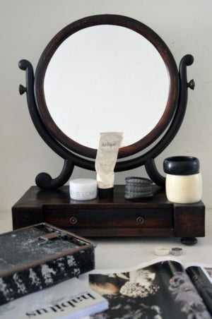 Genuine English Antique Georgian 18th Century single drawer toilet mirror