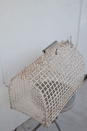 VINTAGE INDUSTRIAL metal cage briefcase animal carrier unique decor