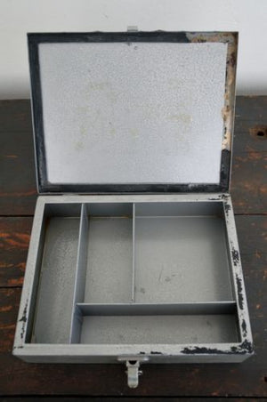 vintage hammercoat industrial metal first aid case box storage