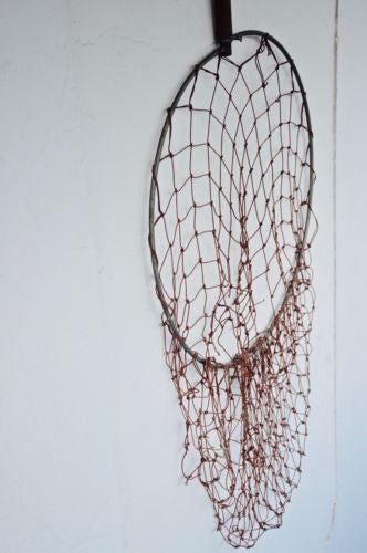 antique vintage fishing dip landing net wall display prop