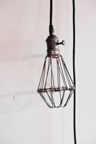 vintage industrial hanging ceiling cage light 