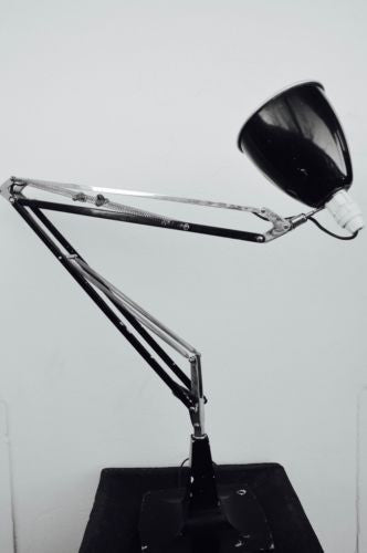 vintage industrial collectible articulating black table lamp