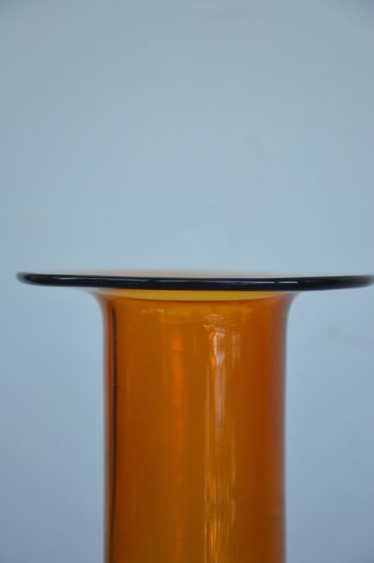 Otto Brauer for HOLMEGAARD amber vase Gulvvase  44cm Scandinavian Art Glass
