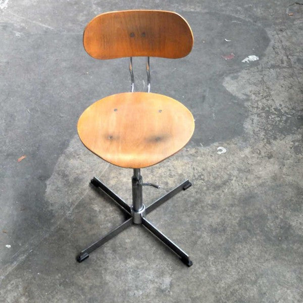 Vintage Industrial Adjustable Swivel Warehouse Factory Chair