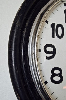 EARLY 20th C antique vintage wind up RAILWAY / SCHOOL clock SCIENTIFIC 