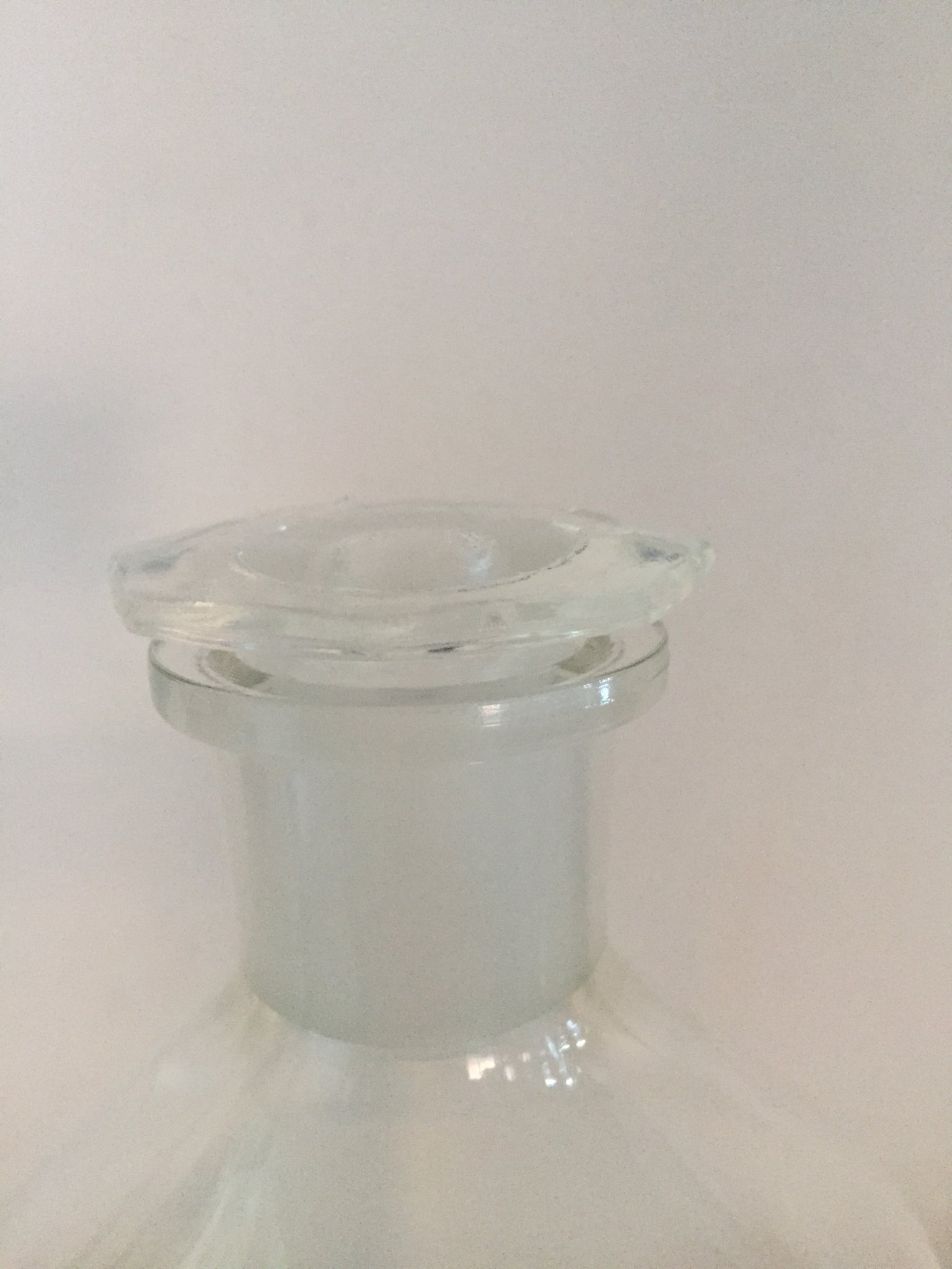 Vintage SCHOTT DURAN 1000ml West German clear glass chemist bottle with glass lid