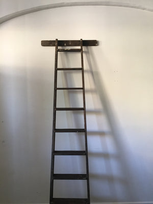 Vintage “Laddercraft” cedar library ladder by Kennett & Hyde