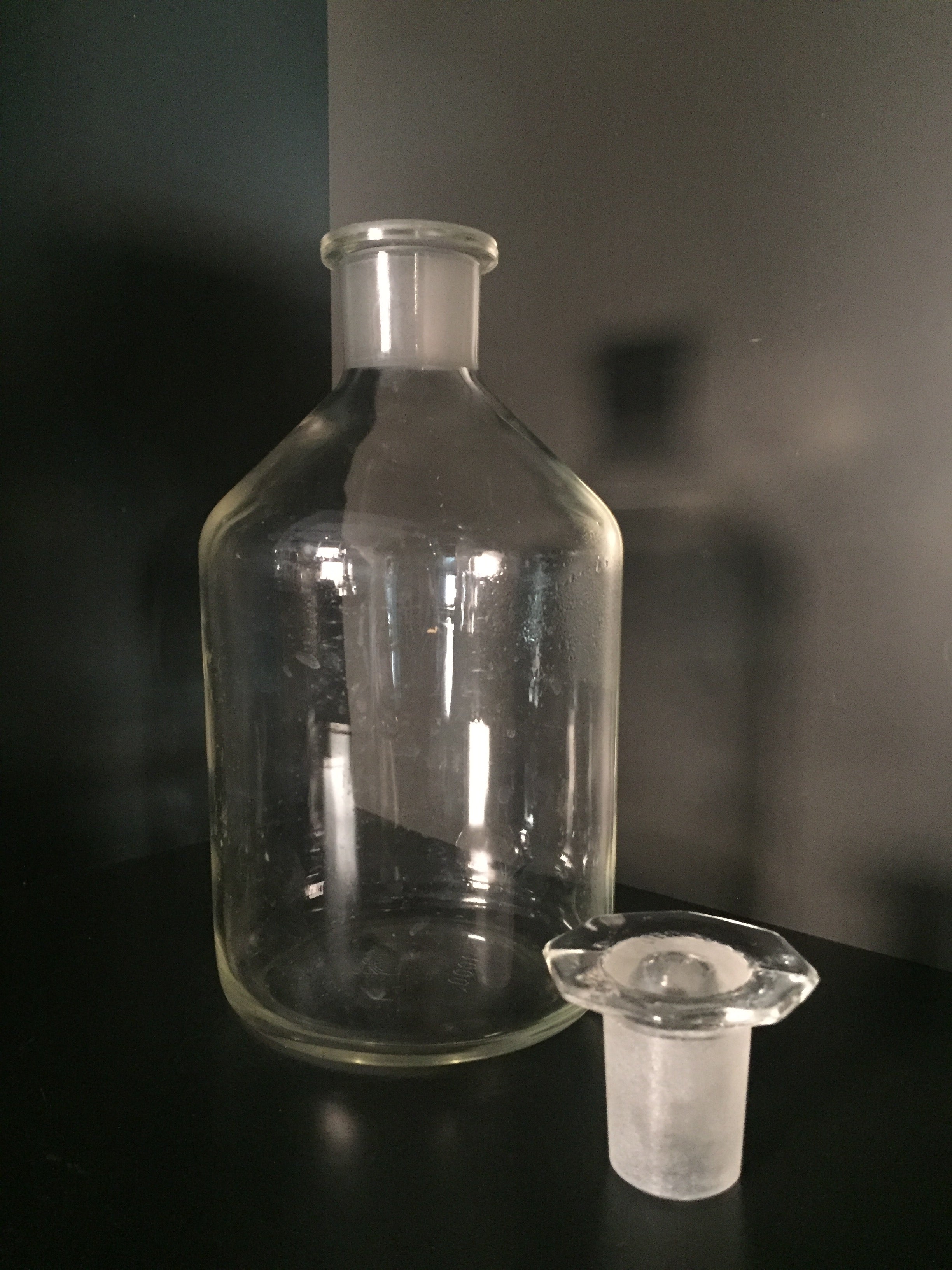 Vintage SCHOTT DURAN 1000ml West German clear glass chemist bottle
