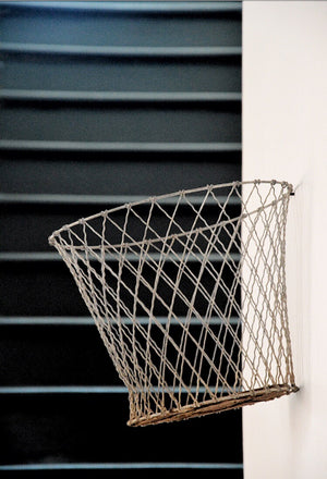 Original vintage metal wire storage basket