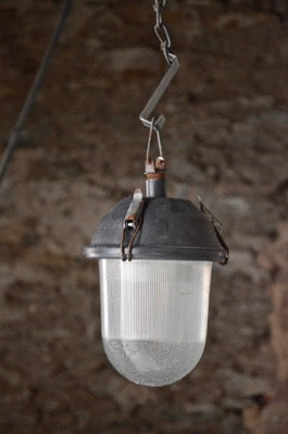 small 1960s Industrial Factory Ceiling Light warehouse pendant  