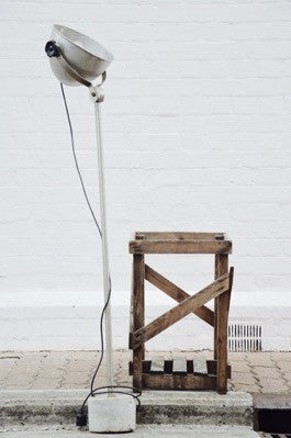 unique rare AWESOME concrete base INDUSTRIAL floor standing lamp