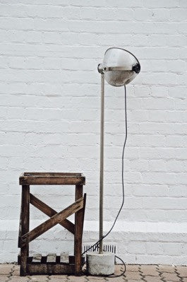 unique rare AWESOME concrete base INDUSTRIAL floor standing lamp